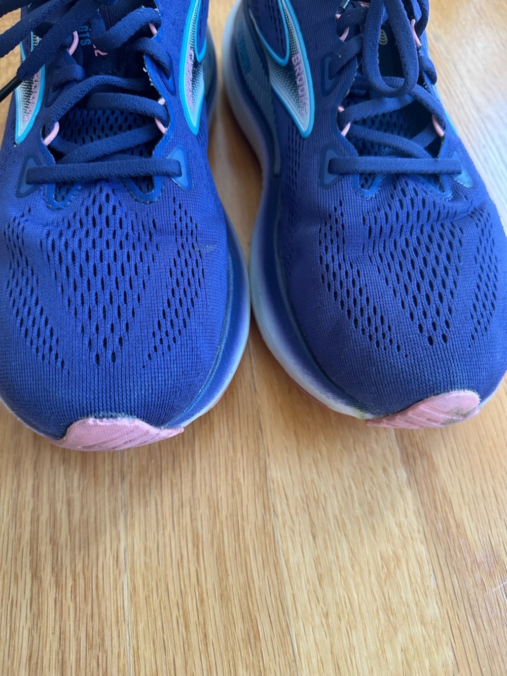 Nike Purple Running Shoes with Aqua Swoosh - Picture 2 of 6